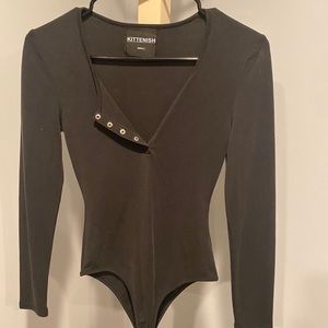 Kittenish charcoal bodysuit